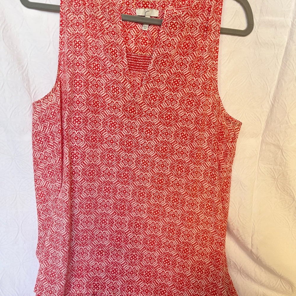 Joie Red Geometric Sleeveless Blouse